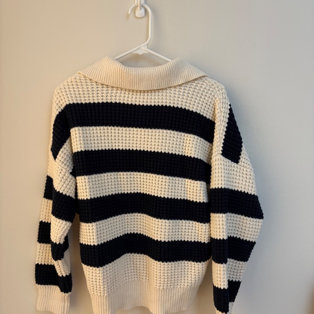 Chunky Waffle Striped Sweater M - Picture 4 of 6